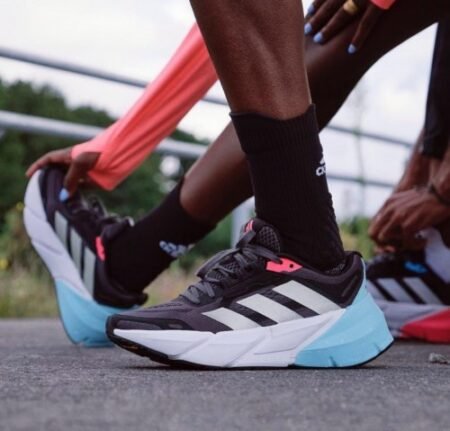 Adidas Adistar Running Shoes Black White Sky