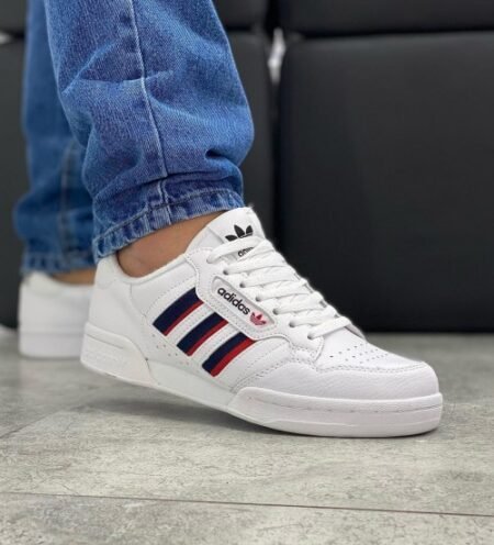 Adidas Continental 80 Stripes WHITE & COLLEGIATE NAVY & VIVI