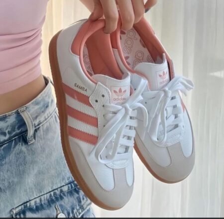 Adidas Samba OG White Wonder Clay Gum Pink Sneakers For Girls