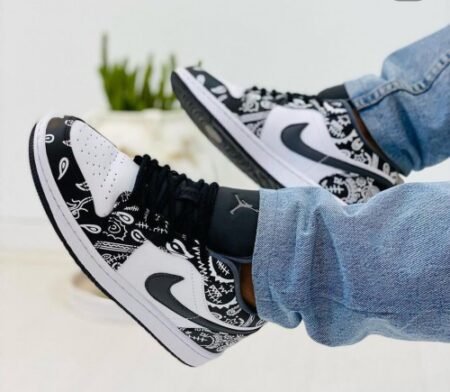 Air Jordan 1 Low Monochrome Splatter Black White