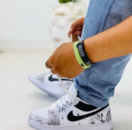 Air Jordan 1 Low Monochrome Splatter White Black