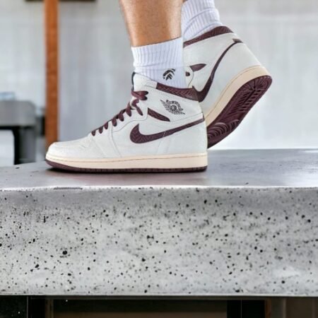 Air Jordan 1 Ma Maniere High OG Sail/Burgundy Semi UA For Mens