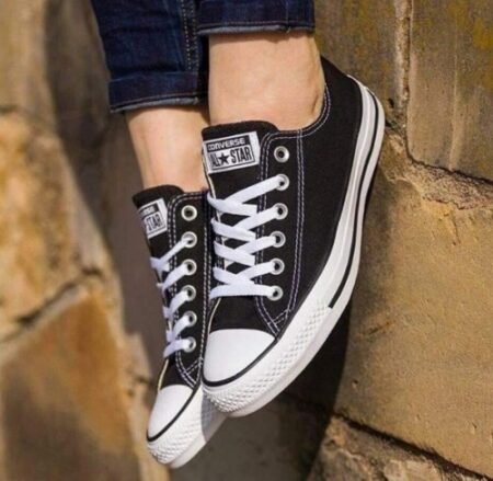 Converse All Star Black White Low for Girls