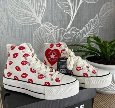 Converse Chuck Taylor Red Lip Heart Embroidery