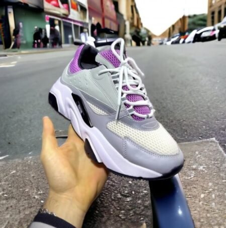 Dior B22 Triple Purple and Grey Sneakers For Mens