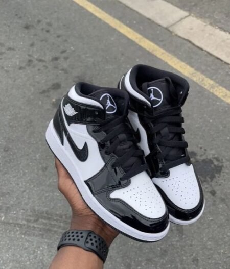 Jordan Retro 1 Mid Carbon Fiber Black White For Mens