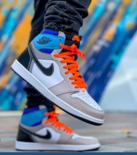 Nike Air Jordan 1 Mid Prototype With Extra ( White & Blue ) Laces