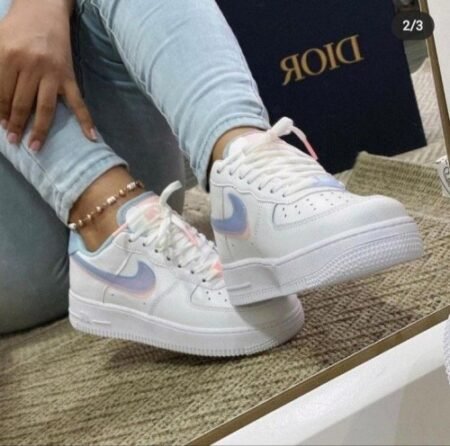 Nike Airforce 1 Low LV8 Double Swoosh Light Armory Blue For Girls
