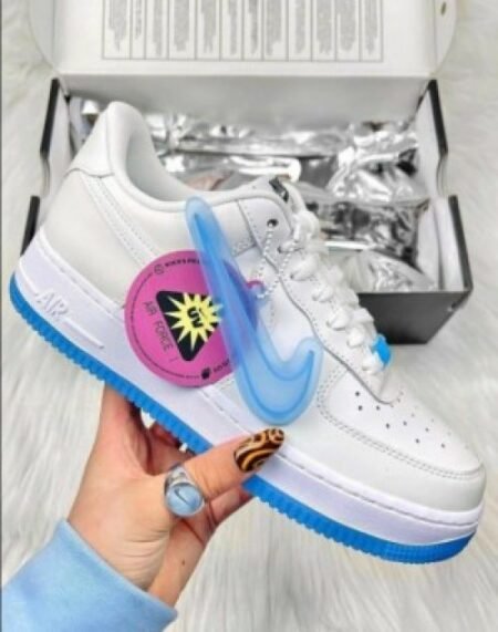 Nike AirForce 1 UV (Nike Tick and Back Side Reflective ) (Blue+pink) Lace Kit