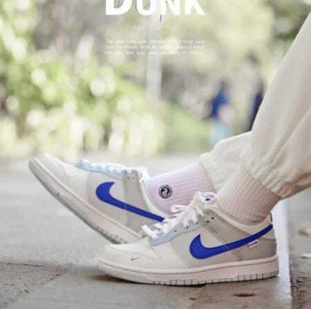 Nike Dunk Low Ivory Hyper Royal For Girls