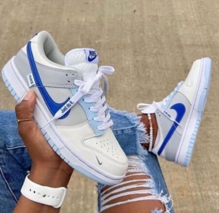 Nike Dunk Low Ivory Hyper Royal For Girls