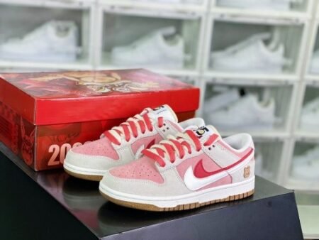NIKE SB DUNK LOW 85 DOUBLE SWOOSH RABBIT LIGHT GREY/LIGHT PINK/WHITE