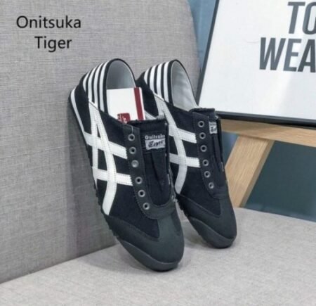 Onitsuka Tiger Mexico 66 Slipon Black White Sneakers For Mens