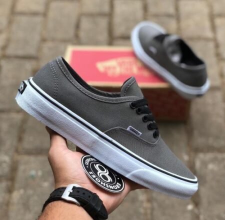 Vans Classic Grey Black (with Black & white laces)